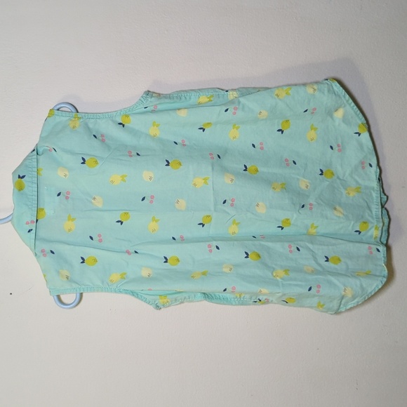 Cat & Jack Lemon Lime + Cherry Print Sleeveless Button Down Girls Size M 7-8 - Picture 4 of 4